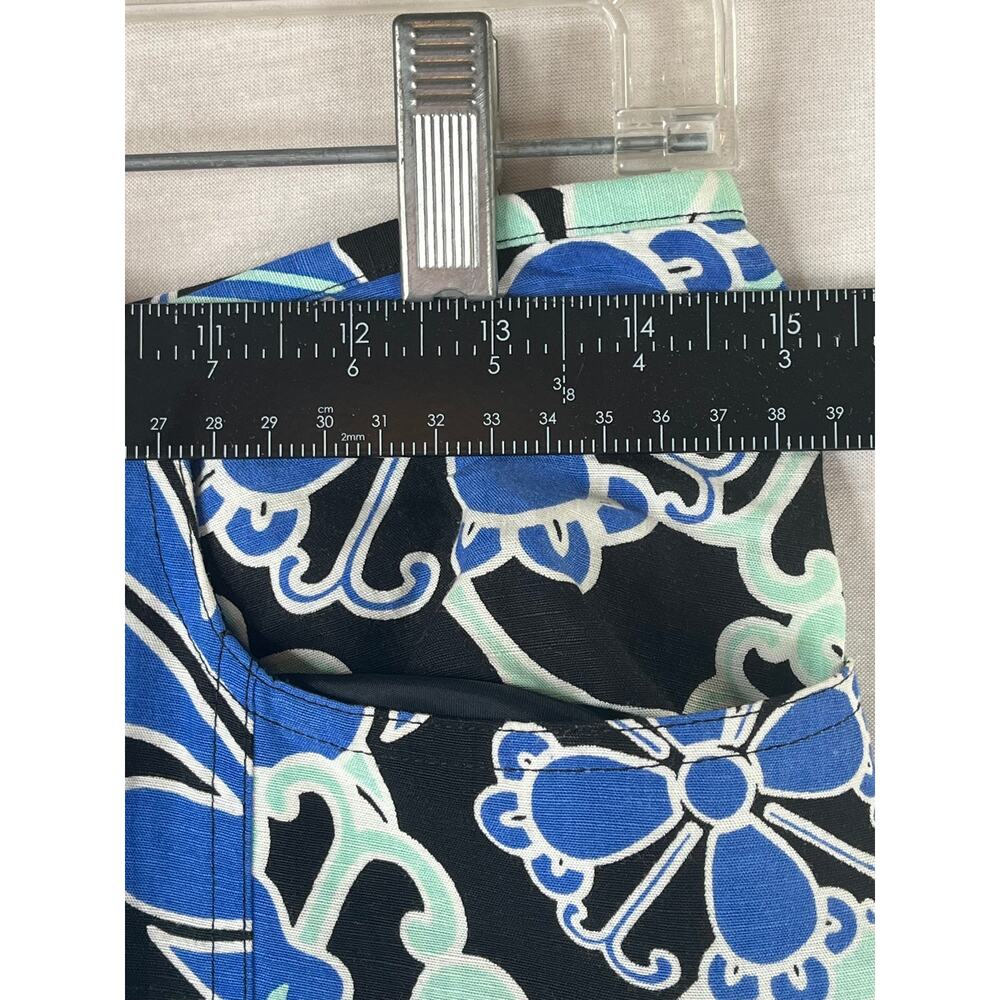 Etcetera linen blend blue green floral knee length skirt, size 6 EUC - Picture 9 of 10